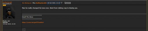 His time posting on forum